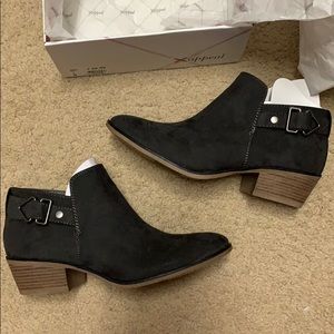 X/appeal Gray Booties with buckle
